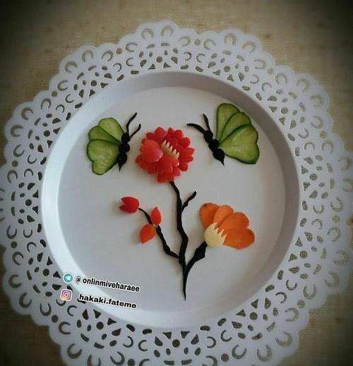 عکس دسته گل با گوجه سبز