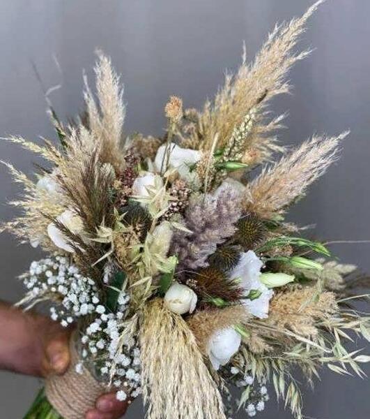 عکس دسته گل عروس با گندم