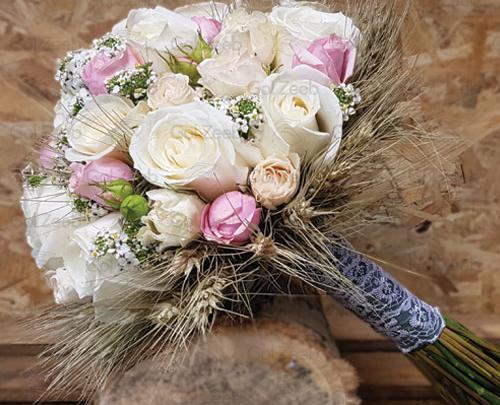 عکس دسته گل عروس با گندم