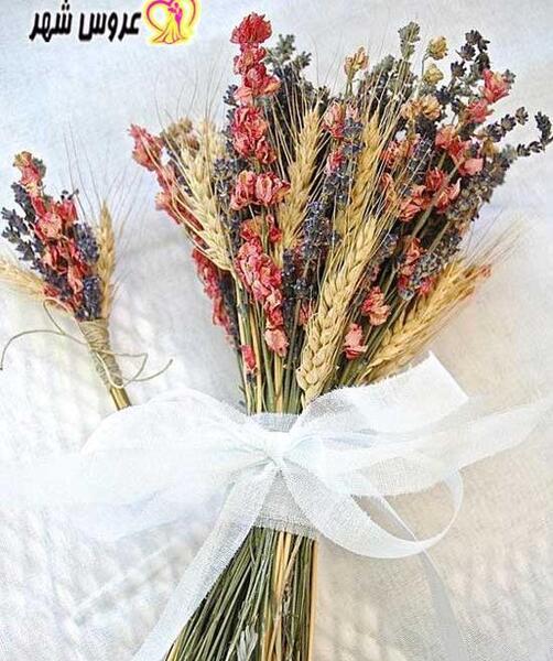 عکس دسته گل عروس با گندم