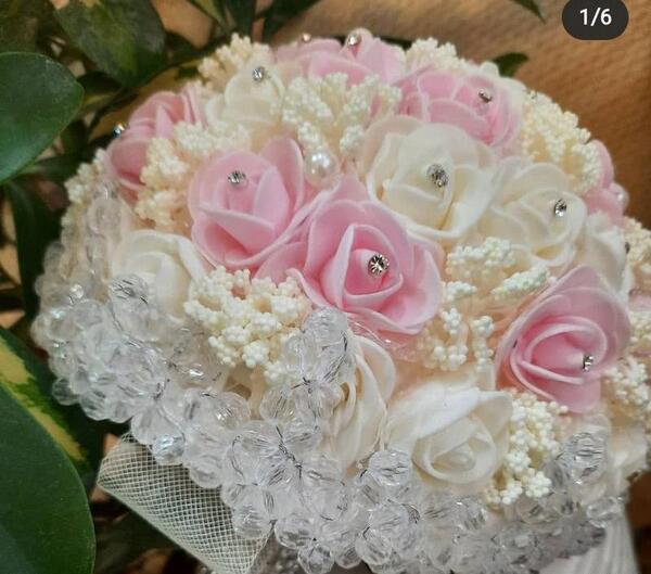 عکس دسته گل عروس کریستالی