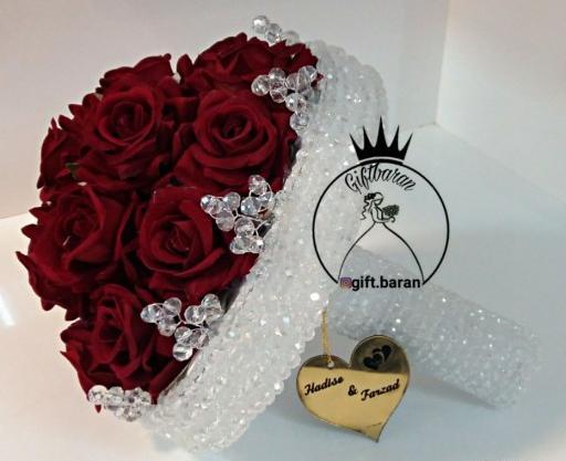 عکس دسته گل عروس کریستالی