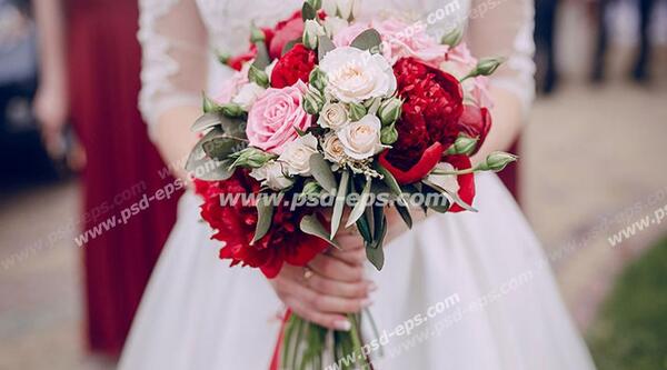 عکس دسته گل قرمز برای عروس
