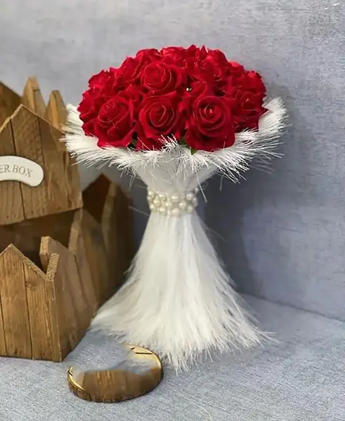 دانلود عکس دسته گل رز قرمز عروس