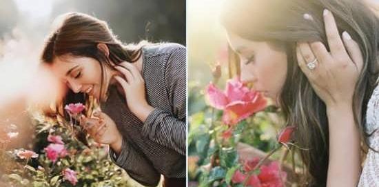 ژست عکس با دسته گل بزرگ