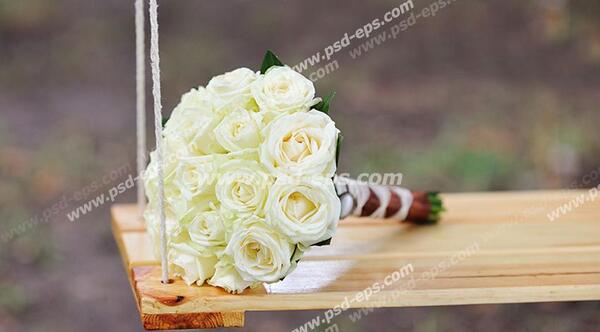 عکس دسته گل سفید رز