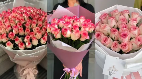 عکس دسته گل سفید رز
