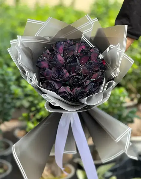 عکس دسته گل رز سیاه