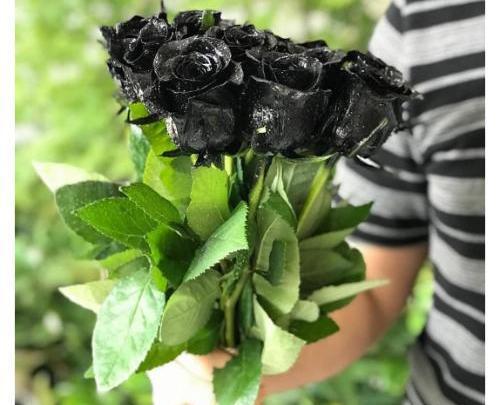 عکس دسته گل رز سیاه