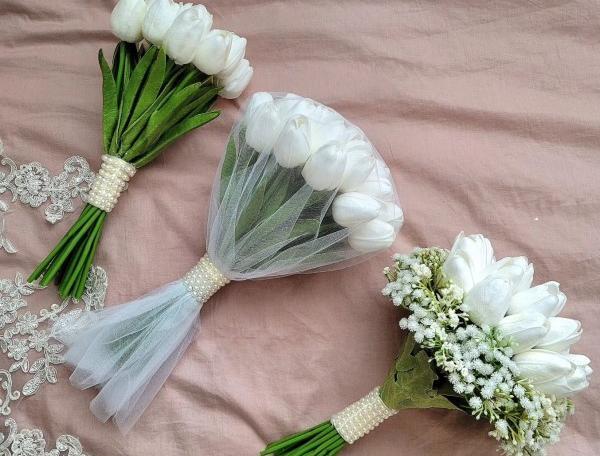 عکس دسته گل عروسی سفید