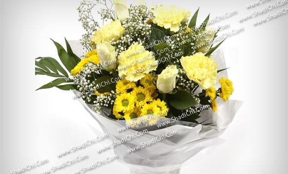 عکس دسته گل رز زرد