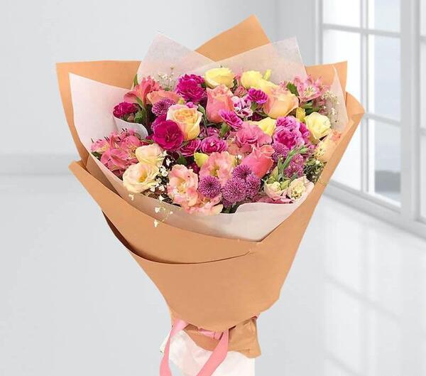 عکس دسته گل رنگارنگ زیبا