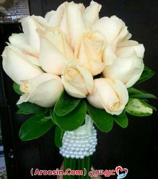 عکس دسته گل رز سفید عروس