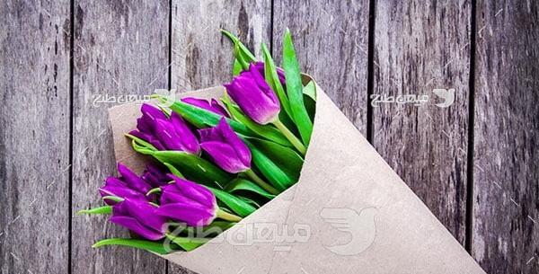 عکس دسته گل بنفش بزرگ