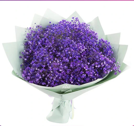 عکس دسته گل بنفش و سفید