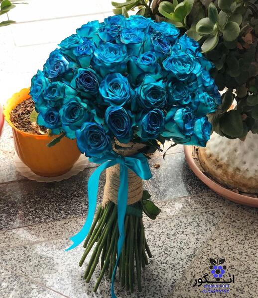 عکس دسته گل بنفش و سفید