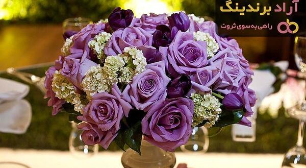 عکس دسته گل رز بنفش