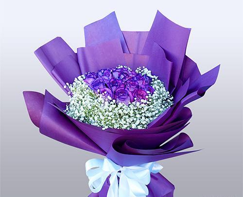 عکس دسته گل رز بنفش