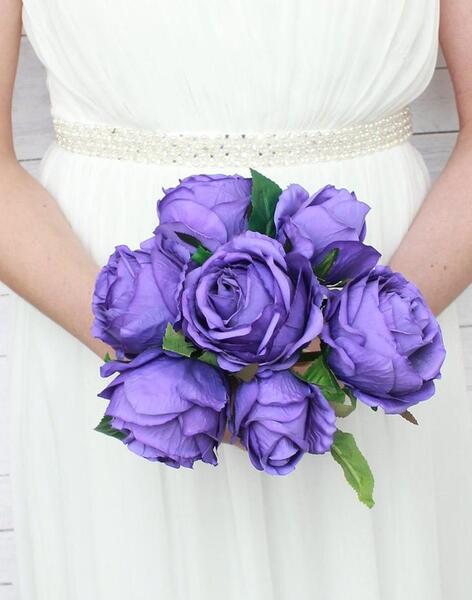 عکس دسته گل رز بنفش