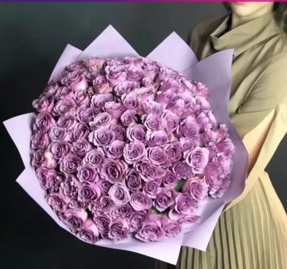 عکس دسته گل رز بنفش