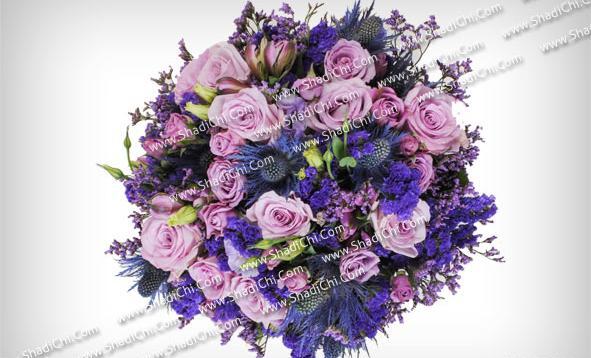 عکس دسته گل رز بنفش