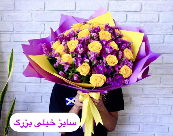 عکس دسته گل رز بنفش