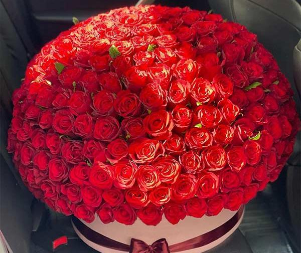 عکس دسته گل بزرگ رز قرمز