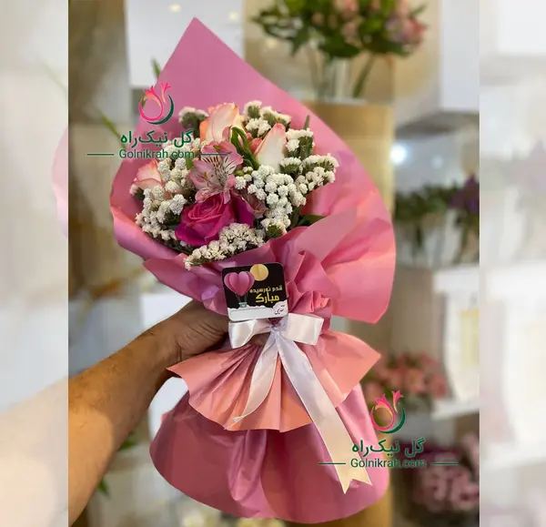 عکس دسته گل بزرگ صورتی