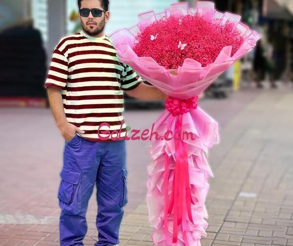 عکس دسته گل بزرگ صورتی