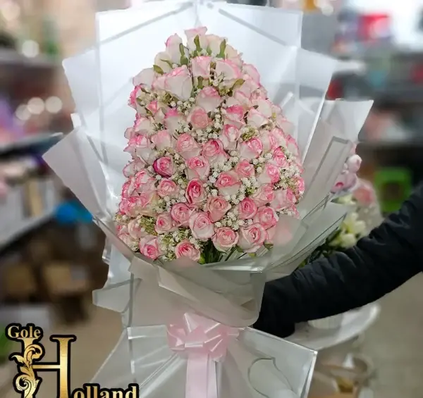 عکس دسته گل بزرگ صورتی