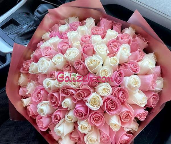 عکس دسته گل بزرگ صورتی