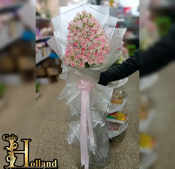 عکس دسته گل بزرگ صورتی