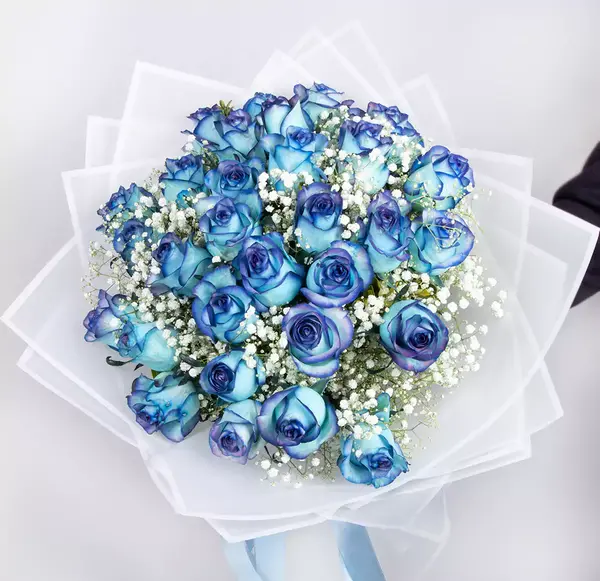 عکس دسته گل عروس رز ابی