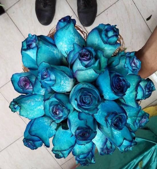 عکس مدل دسته گل عروس رز ابی