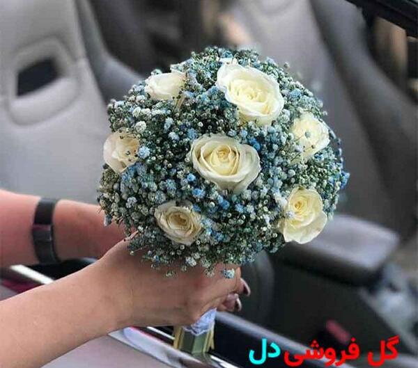 عکس مدل دسته گل عروس رز ابی