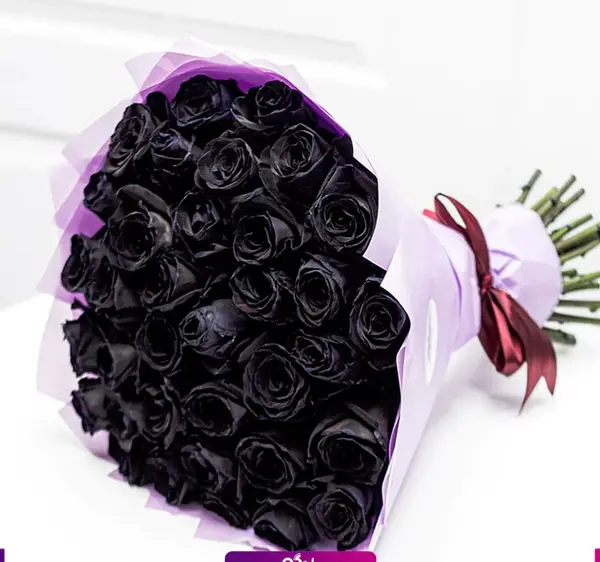 عکس دسته گل رز مشکی