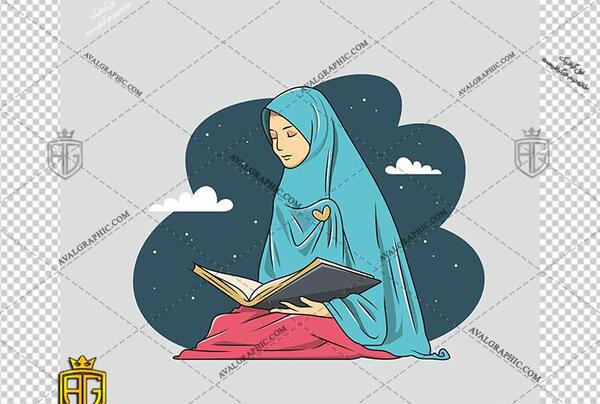 عکس نقاشی دیجیتال دختر با حجاب