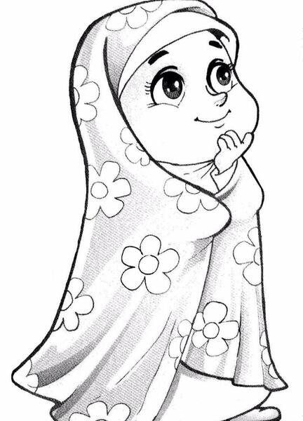 عکس نقاشی دیجیتال دختر با حجاب