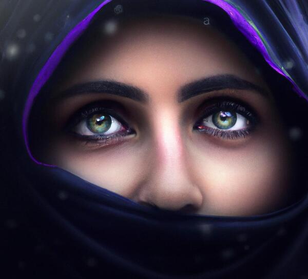 عکس نقاشی دیجیتال دختر با حجاب