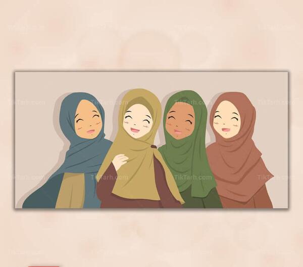 عکس نقاشی دیجیتال دختر با حجاب