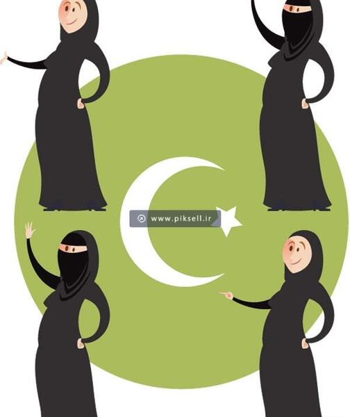 عکس نقاشی دیجیتال دختر با حجاب