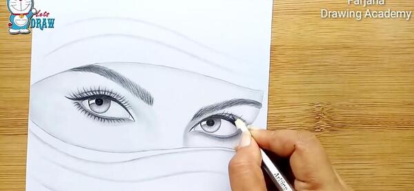 عکس نقاشی دیجیتال دختر با حجاب