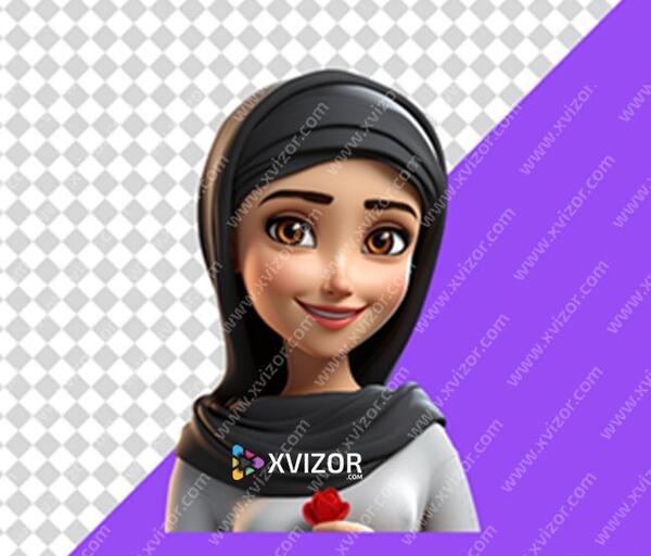 عکس گل دست دختر با حجاب