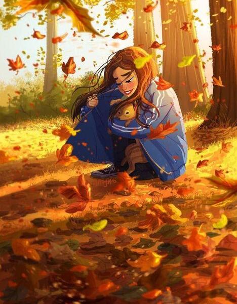 عکس دخترانه پاییزی کارتونی