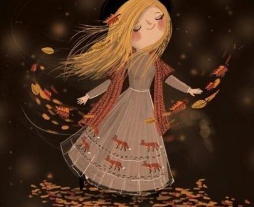 عکس دخترانه پاییزی کارتونی