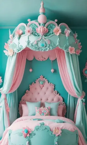 عکس تخت دخترانه پرنسسی