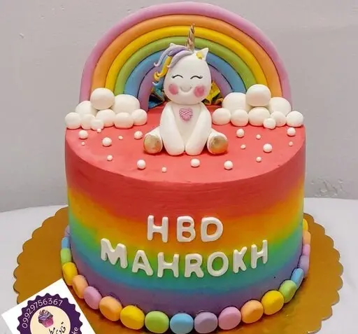 عکس کیک دخترانه تک شاخ