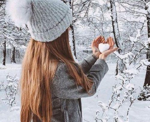 عکس دخترانه برف