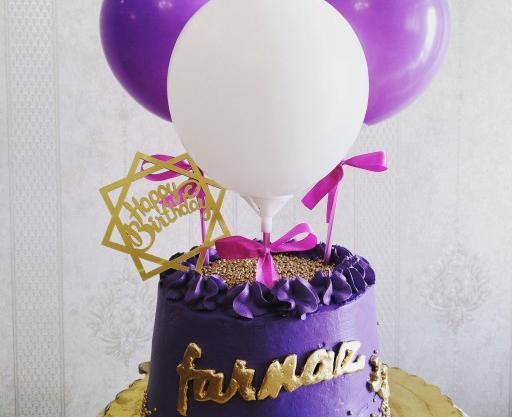 عکس کیک دخترانه رنگ بنفش