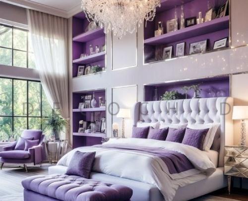 عکس اتاق دخترانه رنگ بنفش